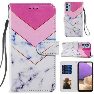 For Samsung Galaxy A32 4G Painted Pattern Horizontal Flip Leather Case with Holder & Card Slots & Photo Frame(Smoke Marble)