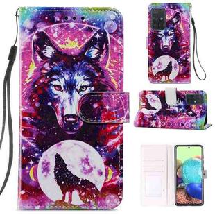 For Samsung Galaxy A51 Painted Pattern Horizontal Flip Leather Case with Holder & Card Slots & Photo Frame(Wolf Totem)