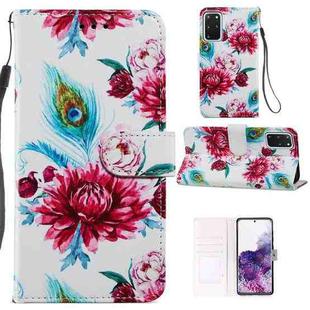 For Samsung Galaxy S20+ Painted Pattern Horizontal Flip Leather Case with Holder & Card Slots & Photo Frame(Peacock Flower)
