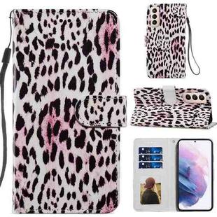 For Samsung Galaxy S21+ 5G Painted Pattern Horizontal Flip Leather Case with Holder & Card Slots & Photo Frame(Leopard)