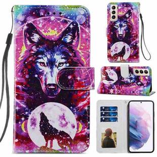 For Samsung Galaxy S21+ 5G Painted Pattern Horizontal Flip Leather Case with Holder & Card Slots & Photo Frame(Wolf Totem)