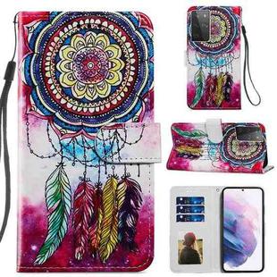 For Samsung Galaxy S21 Ultra 5G Painted Pattern Horizontal Flip Leather Case with Holder & Card Slots & Photo Frame(Dreamcatcher)