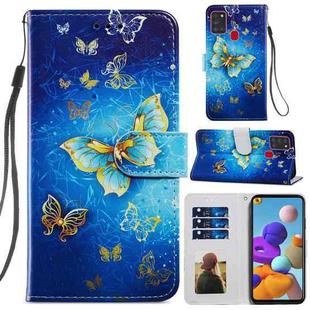 For Samsung Galaxy A21s Painted Pattern Horizontal Flip Leather Case with Holder & Card Slots & Photo Frame(Phnom Penh Butterfly)