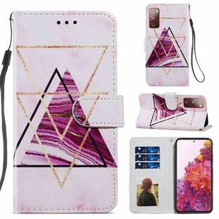 For Samsung Galaxy S20 FE Painted Pattern Horizontal Flip Leather Case with Holder & Card Slots & Photo Frame(Three-color Marble)