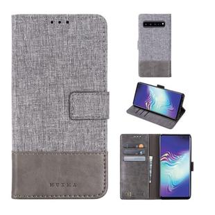 For Galaxy S10 5G MUXMA MX102 Horizontal Flip Canvas Leather Case with Stand & Card Slot & Wallet Function(Grey)