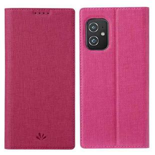 For Asus Zenfone 8 ZS590KS ViLi DMX Series Shockproof TPU + PU Leather Magnetic Attraction Horizontal Flip Case with Card Slot & Holder(Rose Red)