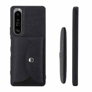 For Sony Xperia 1 III ViLi T Series TPU + PU Woven Fabric Magnetic Protective Case with Wallet(Black)