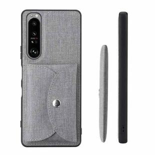For Sony Xperia 1 III ViLi T Series TPU + PU Woven Fabric Magnetic Protective Case with Wallet(Grey)
