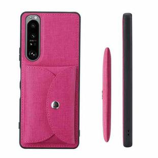 For Sony Xperia 1 III ViLi T Series TPU + PU Woven Fabric Magnetic Protective Case with Wallet(Rose Red)