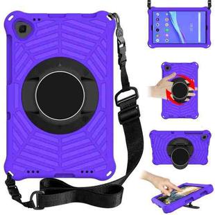 For Lenovo M10 Plus TB-X606F Spider King EVA Protective Case with Adjustable Shoulder Strap & Holder(Purple)