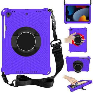 For iPad 10.2 2021 / 2020 / 2019 Spider King EVA Protective Case with Adjustable Shoulder Strap & Holder & Pen Slot(Purple)