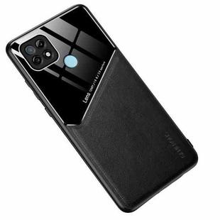 For OPPO Realme C21 All-inclusive Leather + Organic Glass Protective Case with Metal Iron Sheet(Black)