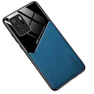 For Xiaomi Redmi Note 10 Pro 5G All-inclusive Leather + Organic Glass Protective Case with Metal Iron Sheet(Blue)