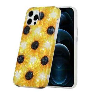 For iPhone 12 / 12 Pro Shell Texture Pattern Full-coverage TPU Shockproof Protective Case(Little Sunflowers)