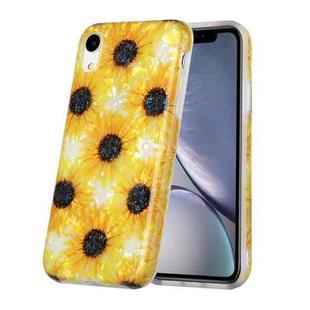 For iPhone XR Shell Texture Pattern Full-coverage TPU Shockproof Protective Case(Little Sunflowers)