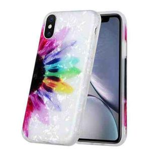 For iPhone XS Max Shell Texture Pattern Full-coverage TPU Shockproof Protective Case(Colorful Sunflower)