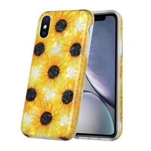 For iPhone XS Max Shell Texture Pattern Full-coverage TPU Shockproof Protective Case(Little Sunflowers)