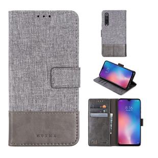 For Xiaomi Mi 9 SE MUXMA MX102 Horizontal Flip Canvas Leather Case with Stand & Card Slot & Wallet Function(Grey)