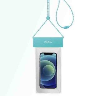 MOMAX SR25 IPX8 Outdoor Transparent PC+TPU Waterproof Bag with Lanyard For Mobile Phones Below 7 inche(Blue)