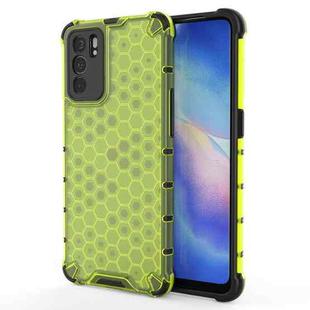 For OPPO Reno6 5G Shockproof Honeycomb PC + TPU Protective Case(Green)