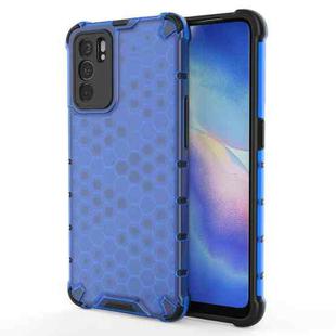 For OPPO Reno6 5G Shockproof Honeycomb PC + TPU Protective Case(Blue)