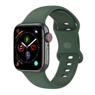 Large Size Silicone Watch Band For Apple Watch Series Series 9&8&7 41mm / SE 3&SE 2&6&SE&5&4 40mm / 3&2&1 38mm(Dark Green)