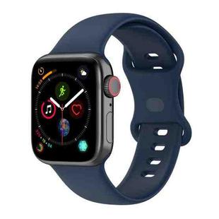 Large Size Silicone Watch Band For Apple Watch Series Series 9&8&7 41mm / SE 3&SE 2&6&SE&5&4 40mm / 3&2&1 38mm(Navy Blue)