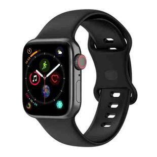 Large Size Silicone Watch Band For Apple Watch Series Series 9&8&7 41mm / SE 3&SE 2&6&SE&5&4 40mm / 3&2&1 38mm(Black)