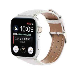 Small Waist Cross Texture Leather Watch Band For Apple Watch Ultra 49mm / Series 8&7 45mm / SE 2&6&SE&5&4 44mm / 3&2&1 42mm(White)