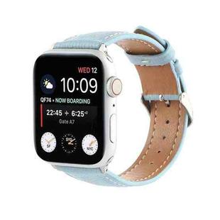 Small Waist Cross Texture Leather Watch Band For Apple Watch Ultra 49mm / Series 8&7 45mm / SE 2&6&SE&5&4 44mm / 3&2&1 42mm(Sky Blue)