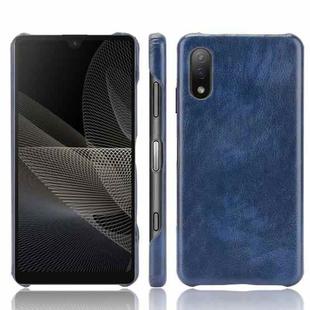 For Sony Xperia Ace II Shockproof Litchi Texture PC + PU Case(Blue)