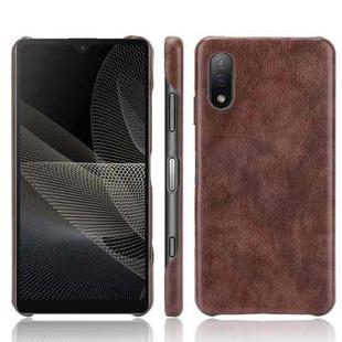 For Sony Xperia Ace II Shockproof Litchi Texture PC + PU Case(Brown)