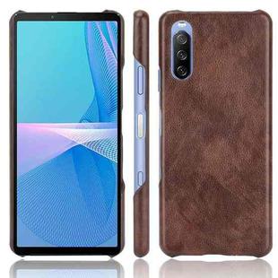 For Sony Xperia 10 III Shockproof Litchi Texture PC + PU Case(Brown)