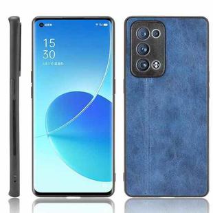 For OPPO Reno6 Pro+ Shockproof Sewing Cow Pattern Skin PC + PU + TPU Case(Blue)