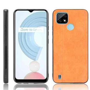 For OPPO Realme C21 Shockproof Sewing Cow Pattern Skin PC + PU + TPU Case(Orange)