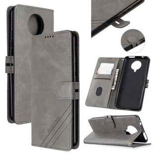 For Xiaomi Redmi K30 Pro Stitching Style 2-Color Cow Texture Horizontal Flip PU Leather Case with Holder & Card Slot & Lanyard(Gray)