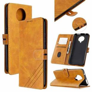 For Xiaomi Redmi K30 Pro Stitching Style 2-Color Cow Texture Horizontal Flip PU Leather Case with Holder & Card Slot & Lanyard(Yellow)