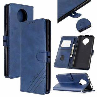 For Xiaomi Redmi K30 Pro Stitching Style 2-Color Cow Texture Horizontal Flip PU Leather Case with Holder & Card Slot & Lanyard(Blue)