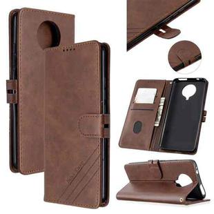 For Xiaomi Redmi K30 Pro Stitching Style 2-Color Cow Texture Horizontal Flip PU Leather Case with Holder & Card Slot & Lanyard(Brown)