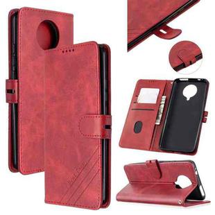 For Xiaomi Redmi K30 Pro Stitching Style 2-Color Cow Texture Horizontal Flip PU Leather Case with Holder & Card Slot & Lanyard(Red)