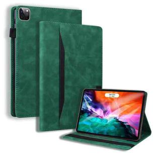 For iPad Pro 12.9 inch 2022 / 2021 / 2020 Business Shockproof Horizontal Flip Leather Tablet Case with Holder & Card Slots & Photo Frame & Pen Slot & Sleep / Wake-up Function(Green)