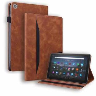 For Amazon Fire HD 8 2015 / 2016 / 2017 / 2018 Business Shockproof Horizontal Flip Leather Case with Holder & Card Slots & Photo Frame & Pen Slot & Sleep / Wake-up Function(Brown)