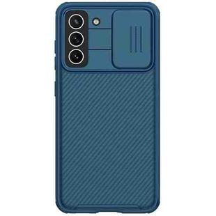 For Samsung Galaxy S21 FE 5G NILLKIN Black Mirror Pro Series Camshield Full Coverage Dust-proof Scratch Resistant Phone Case(Blue)
