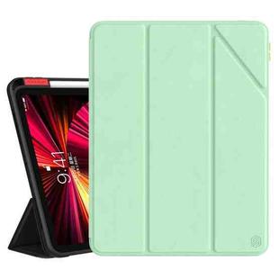 For iPad Pro 11 2022 / 2021 / 2020 NILLKIN PC + TPU Horizontal Flip Leather Tablet Case with Holder & Pen Slot & Sleep / Wake-up Function(Green)