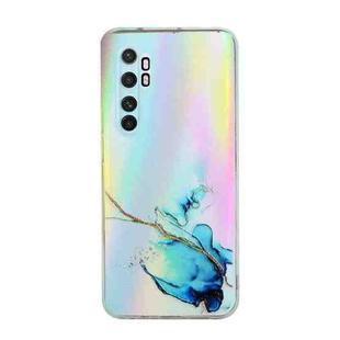 For Xiaomi Mi Note 10 Lite Laser Marble Pattern Clear TPU Shockproof Protective Case(Blue)