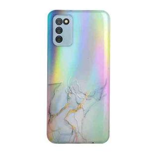 For Samsung Galaxy A02s Laser Marble Pattern Clear TPU Shockproof Protective Case(Grey)