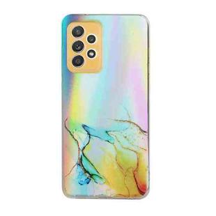 For Samsung Galaxy A32 5G Laser Marble Pattern Clear TPU Shockproof Protective Case(Yellow)