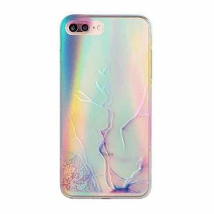 Laser Marble Pattern Clear TPU Shockproof Protective Case For iPhone 8 Plus / 7 Plus(Pink)
