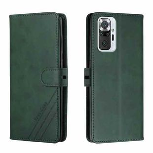 For Xiaomi Redmi Note 10 Pro Stitching Style 2-Color Cow Texture Horizontal Flip PU Leather Case with Holder & Card Slot & Lanyard(Green)