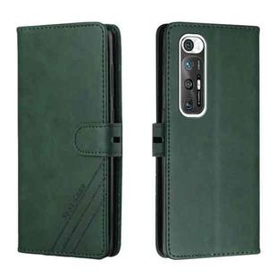 For Xiaomi Mi 10S Stitching Style 2-Color Cow Texture Horizontal Flip PU Leather Case with Holder & Card Slot & Lanyard(Green)